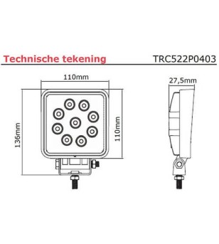 Werklamp - Tralert - TRC 522P - 4'' - Work / Scene