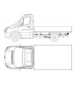 Sprinter 07- T-Rack H1 Enkele Cabine/Bestel front - TF90025 - Roofbar / Roofrails - Verstralershop