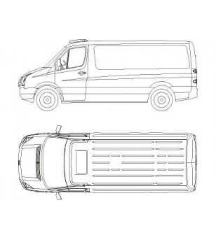 Sprinter 07- T-Rack H1 Enkele Cabine/Bestel front - TF90025 - Roofbar / Roofrails - Verstralershop