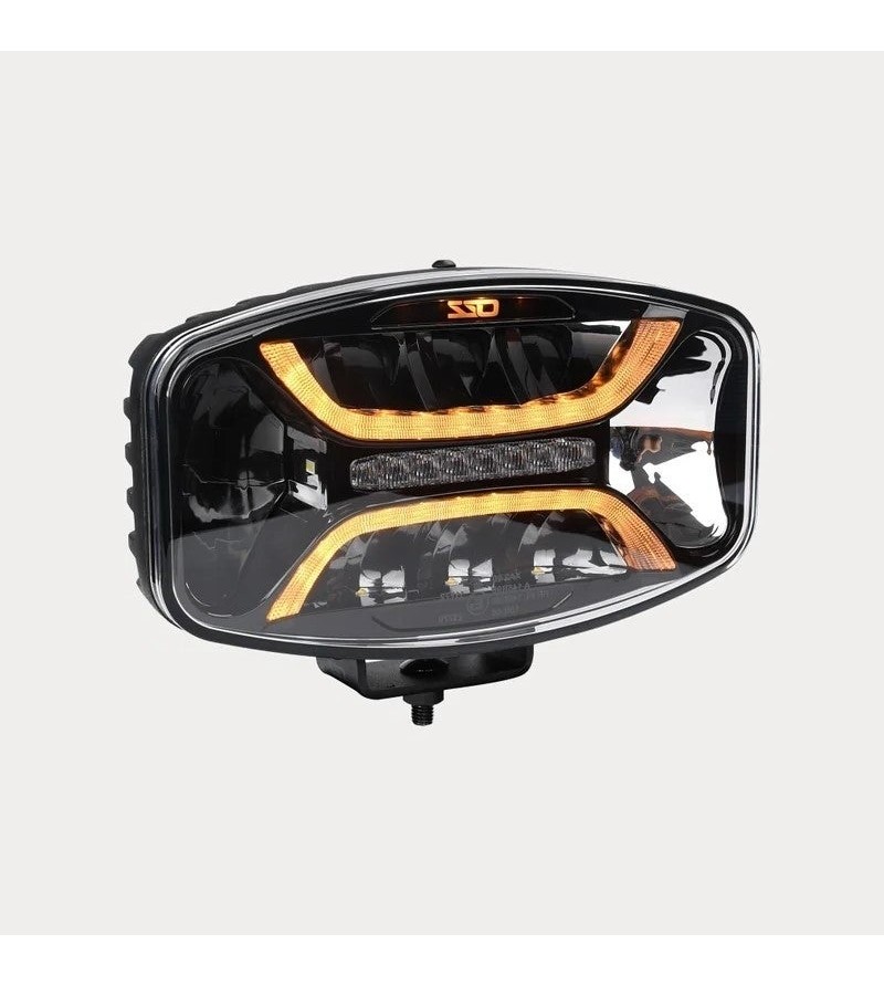 Extraljus - OZZ - XO 1 P - 9.6" - 24.5cm - Smoke - Positionsljus Vit/Bärnsten - 2 blixtmönster - Driving -