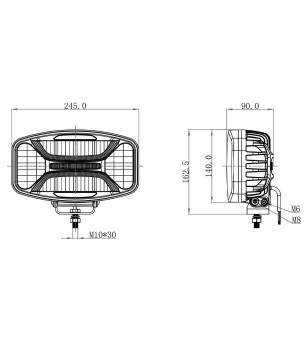 Driving light - OZZ - XO 1 P - 10'' - smoke - Position light