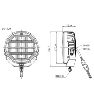 Verstraler - OZZ - XR2 P7 - 7'' - smoke - Positielicht