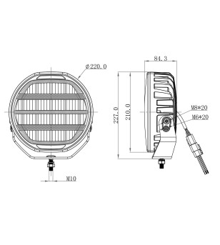 Extraljus - OZZ - XR2 P9 - 9'' - smoke - Positionsljus