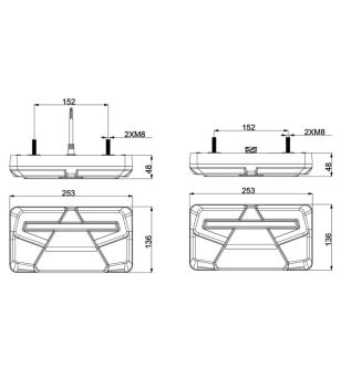 Tail light - Tralert - VC-6000 B8 - Neon - 25cm - Left -