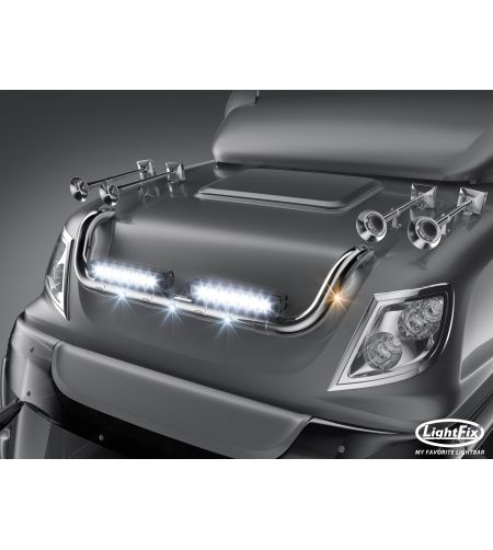 Dachbügel - Lightfix - Sky-light - Vorverkabelt - Hochglänzender Edelstahl - DAF - CF - Space Cab - 2015-2022