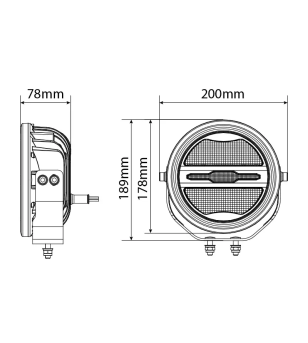 Verstraler - Optibeam - Savage 7 - 7'' - Positielicht Wit/Amber - Driving