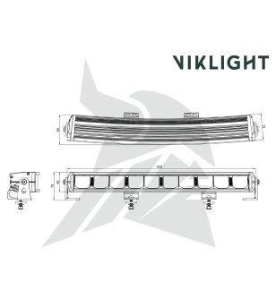 LED bar - Viklight - Tellus 20 - 11'' - curved - Positielicht