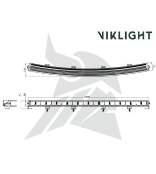copy ofLED Lightbar - Viklight - Tellus 20 - 11'' - curved - Positionslicht Weiß - Driving 