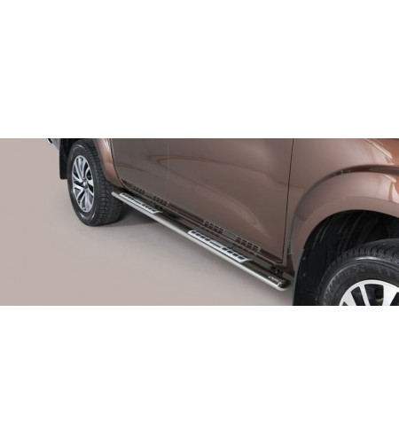 Navara NP 300 16- Oval Design Side Protections Inox - DSP/400/IX - Lights and Styling