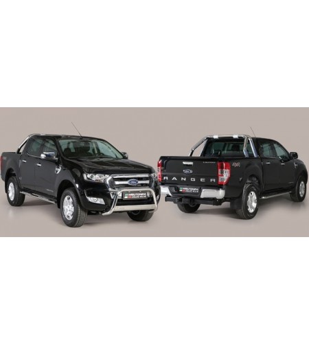 Seitenschutzbügel - Misutonida - Steps - Schwarz matt - Satz - Ford - Ranger - Double Cab - 2016-2018
