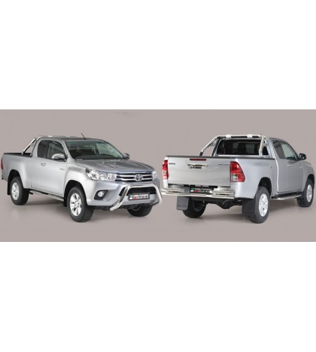Sidebars - Misutonida - Grand Pedana - Oval - Zwart mat - Set - Toyota - Hilux - Extra Cab - 2016-2020