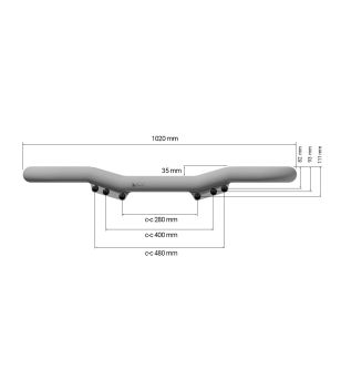 Light mounting bar - QPAX - Q-light E63-1 - Black Matte