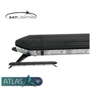 Flitsbalk - 247 Lighting - Atlas - Full LED - 70cm - inclusief voeten - 11 Flitspatronen - Amber - R65 - 12V-30V