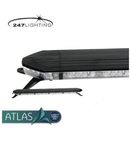 Flitsbalk - 247 Lighting - Atlas - Full LED - 70cm - inclusief voeten - 11 Flitspatronen - Amber - R65 - 12V-30V