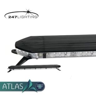 Blixtljusramp - 247 Lighting - Atlas - Full LED - 96cm - inklusive fäste - 11 Blixtmönster - Bärnsten - R65 - 12V-30V -
