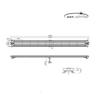 Flitsbalk - 247 Lighting - Atlas - Full LED - 159cm - inclusief voeten - 11 Flitspatronen - Amber - R65 - 12V-30V