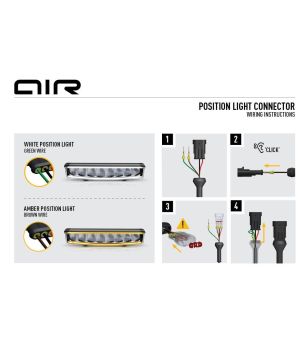LED-ramp - Lazer - Air 55 - 16" - Positionsljus Vit/Bärnsten - flera blixtmönster - Driving -