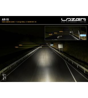 LED-ramp - Lazer - Air 55 - 16" - Positionsljus Vit/Bärnsten - flera blixtmönster - Driving -