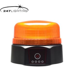 Zwaailamp - 247 Lighting - Magnetisch - 12cm - Oplaadbaar - 2 Flitspatronen - Amber - R65 - 12V-24V