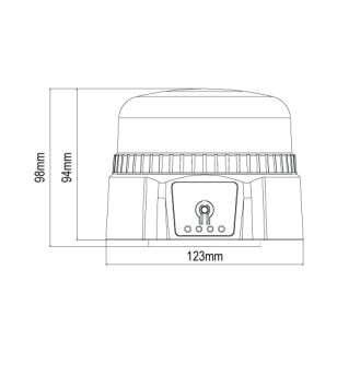 Zwaailamp - 247 Lighting - Magnetisch - 12cm - Oplaadbaar - 2 Flitspatronen - Amber - R65 - 12V-24V