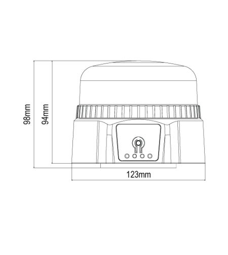 Signalleuchte - 247 Lighting - Magnetisch - 4.8" - 12.3cm - Amber - Wiederaufladbar - 2 Blitzmuster - Amber - R65 - 12V-24V