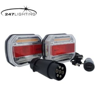 Achterlicht - 247 Lighting - Draadloos en Magnetisch - 12cm - LED - Multifunction - 12V-30V - Set