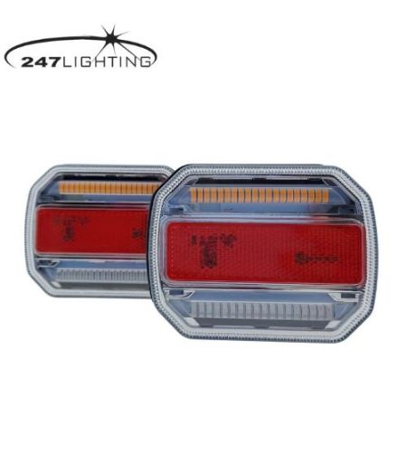 Rückleuchte - 247 Lighting - Drahtlos und Magnetisch - 4.6" - 11.8cm - Klar - LED - Rück - Brems - Blink - Kennzeichen - 12V-30V - Satz -