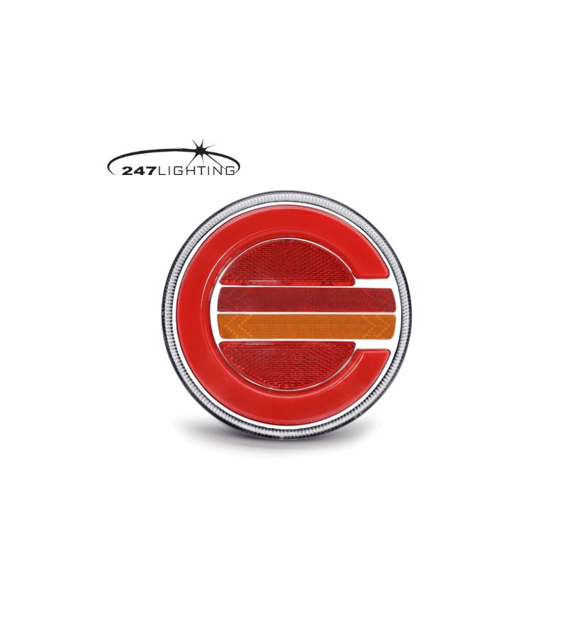 Tail light - 247 Lighting - Right - 5.5" - 14cm - Clear - LED - Dynamic indicator - Tail - Brake - Ind - 12V-30V