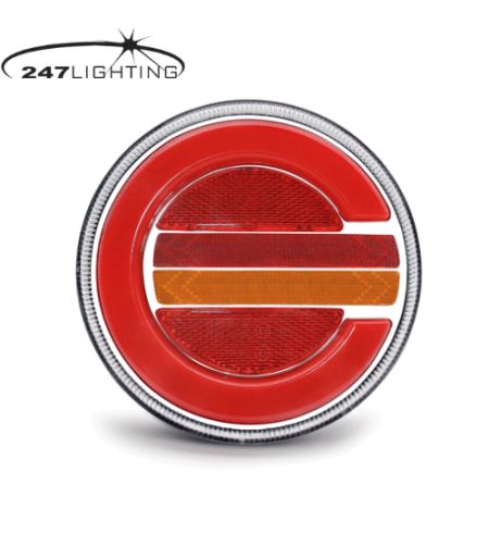 Achterlicht - 247 Lighting - Rechts - 14cm - LED - Dynamisch knipperlicht - Multifunction - 12V-30V