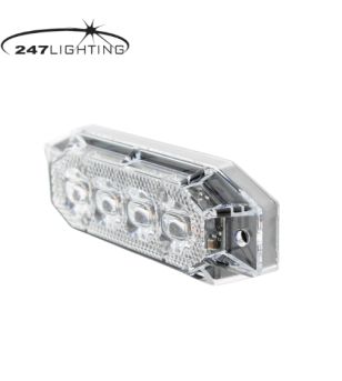 Blixtljus - 247 Lighting - 8-Led - 10cm - 11 Blixtmönster - Bärnsten - R65 - 12V-24V -