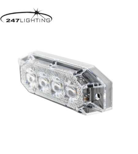 Flitser - 247 Lighting - 8-Led - 3.9" - 9.8cm - Helder - 11 flitspatronen - Amber - R65-2 - 12V-24V