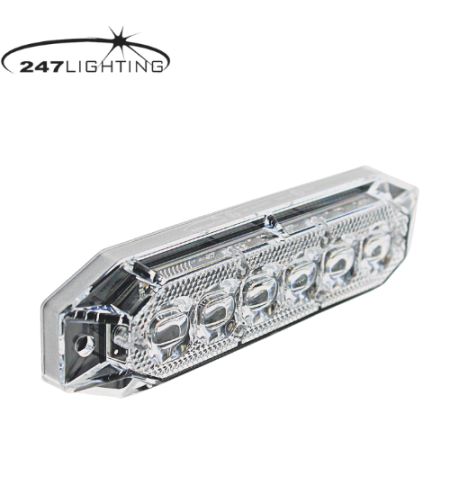 Flitser - 247 Lighting - 12-Led - 5" - 12.8cm - Helder - 11 flitspatronen - Amber - R65-2 - 12V-24V