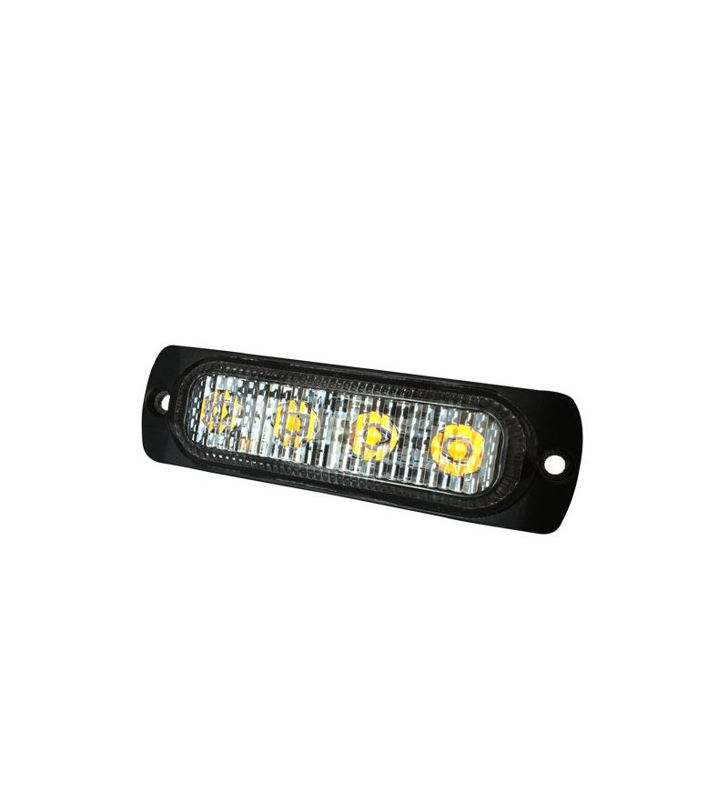 Flitser - 247 Lighting - 4-Led - 10cm - 19 Flitspatronen - Amber - 12V-30V Flitser - 247 Lighting - 4-Led - 10cm - 19 Flitspatronen - Amber - 12V-30V