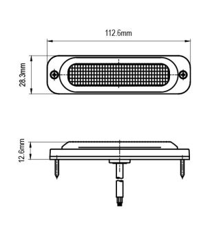 Blixtljus - 247 Lighting - 6-Led - 11cm - 19 Blixtmönster - Bärnsten - 12V-30V -
