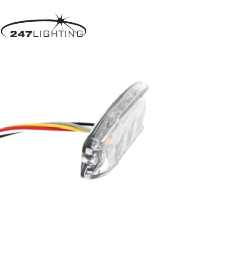 Flitser - 247 Lighting - Slimline 3-Led - 3.3" - 8.3cm - Helder - 18 flitspatronen - Amber - R65 - 12V-24V