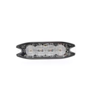 Warning light - 247 Lighting - Slimline 4-Led - 10cm - 18 Flash patterns - Amber - R65 - 12V-24V