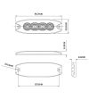 Warning light - 247 Lighting - Slimline 4-Led - 10cm - 18 Flash patterns - Amber - R65 - 12V-24V