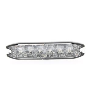 Warning light - 247 Lighting - Slimline 6-Led - 13cm - 18 Flash patterns - Amber - R65 - 12V-24V