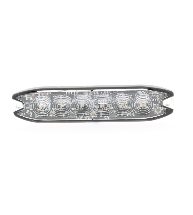 Flitser - 247 Lighting - Slimline 6-Led - 13cm - 18 Flitspatronen - Amber - R65 - 12V-24V Flitser - 247 Lighting - Slimline 6-Led - 13cm - 18 Flitspatronen - Amber - R65 - 12V-24V