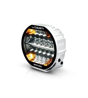 Extraljus - Lazer - Sentinel 9 - Highline - 9'' - vit - Gen2 - Positionsljus Vit/Bärnsten - 2 Blixtmönster - Driving -