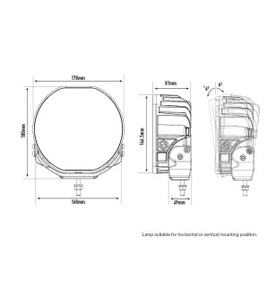 Extraljus - Lazer - Sentinel 7 - Elite - 7'' - vit - Positionsljus Vit/Bärnsten - Driving 