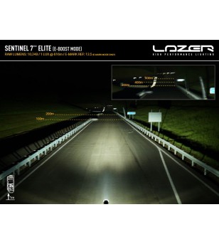 Extraljus - Lazer - Sentinel 7 - Elite - 7'' - vit - Positionsljus Vit/Bärnsten - Driving 