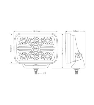 Driving light - Hella - Blade - Rectangular - 9'' - Position light - Driving
