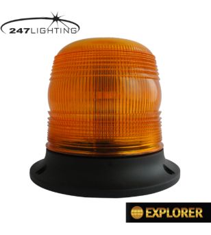 Signalleuchte - 247 Lighting - Explorer - 3 Bolzenbefestigung - 15cm - 4 Blitzmuster - Amber - R65 - 12V-24V