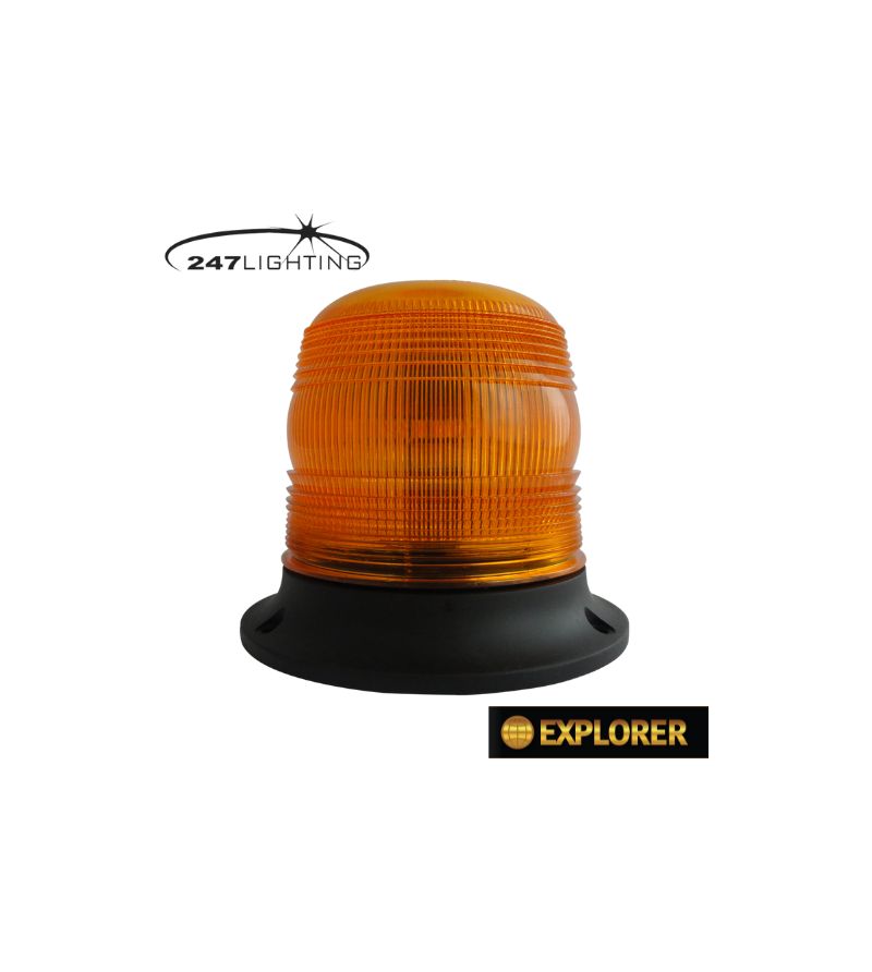Signalleuchte - 247 Lighting - Explorer - 3 Bolzenbefestigung - 5.8" - 14.8cm - 4 Blitzmuster - Amber - R65 - 12V-24V
