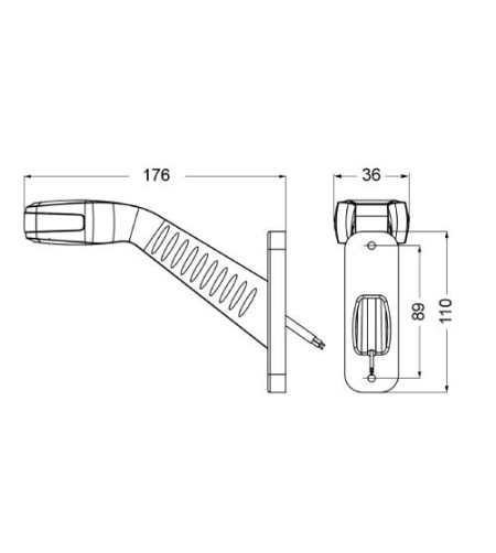 Breedtelamp - 247 Lighting - Stalk Stripe - Rechts - 6.9" - 17.6cm - Helder - 12V-30V