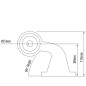 Gummiarm - 247 Lighting - Stalk 90 - Vänster - 6.2" - 15.8cm - 12V-30V 