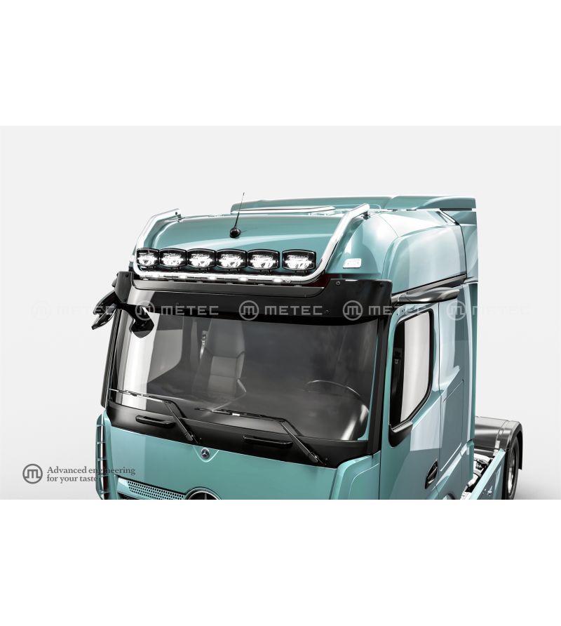 Roof bar - Metec - Max- 6 clamps - Prewired - LED - Mercedes - Actros - L - Big - 2025+ Roof bar - Metec - Max- 6 clamps - Prewired - LED - Mercedes - Actros - L - Big - 2025+