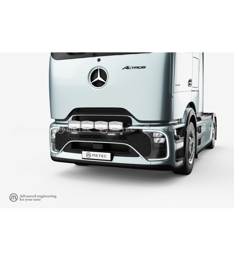 Light mounting bar - Metec - City Aero - with strobe - Black - Mercedes - Actros - L - 2500mm Cab - 2025+ Light mounting bar - Metec - City Aero - with strobe - Black - Mercedes - Actros - L - 2500mm Cab - 2025+