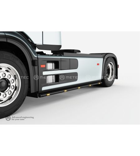 Seitenschutzbügel - Metec - S-liner - LED - Schwarz - Mercedes - Actros - L - WB 3850 - Diesel - 2025+